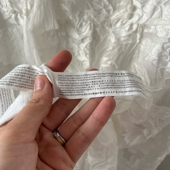 Moon River Bohemian White Lace Long Sleeve Dress Women’s Size XS - Picture 9 of 10